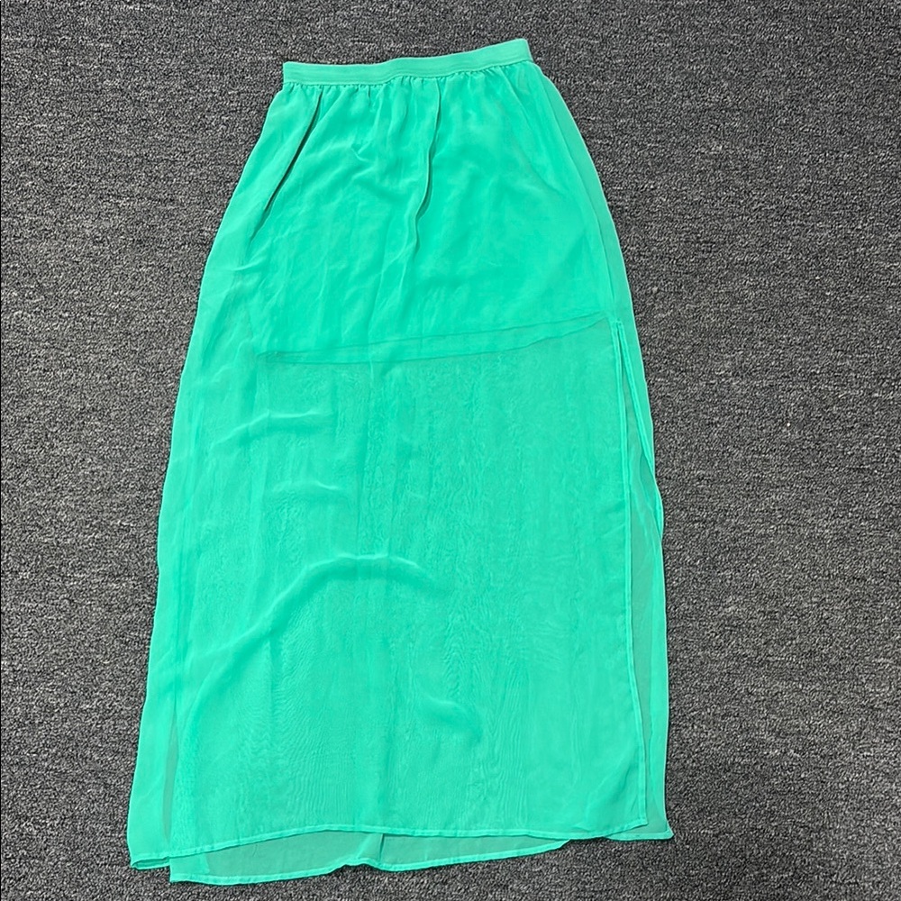 H&M Green Maxi A-Line Skirt for Casual Resort Wear